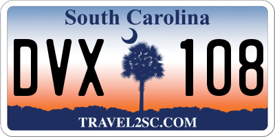 SC license plate DVX108