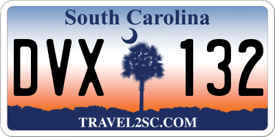 SC license plate DVX132