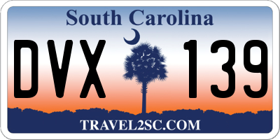SC license plate DVX139