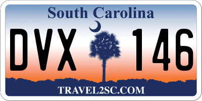 SC license plate DVX146