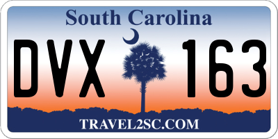 SC license plate DVX163
