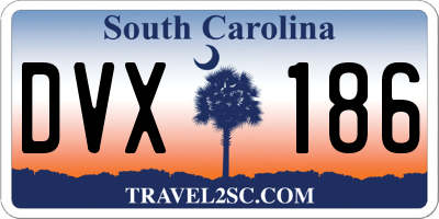 SC license plate DVX186