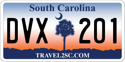 SC license plate DVX201