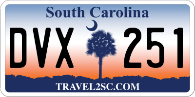 SC license plate DVX251