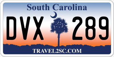 SC license plate DVX289