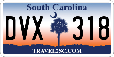 SC license plate DVX318
