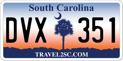SC license plate DVX351