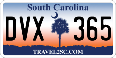 SC license plate DVX365