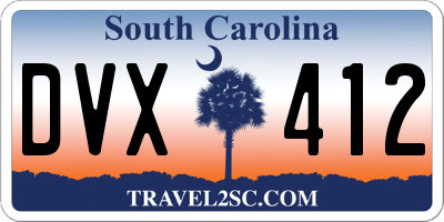 SC license plate DVX412