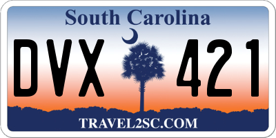 SC license plate DVX421