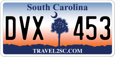 SC license plate DVX453