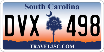 SC license plate DVX498