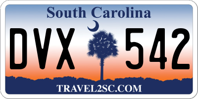 SC license plate DVX542