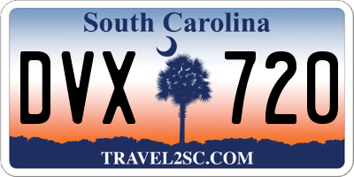 SC license plate DVX720