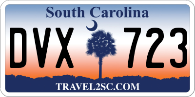 SC license plate DVX723