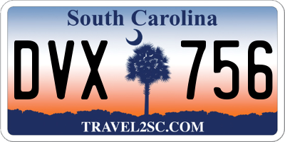 SC license plate DVX756