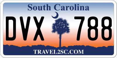 SC license plate DVX788