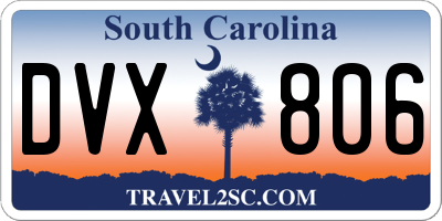 SC license plate DVX806