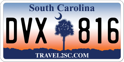 SC license plate DVX816