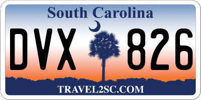 SC license plate DVX826
