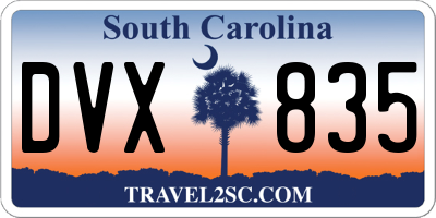 SC license plate DVX835