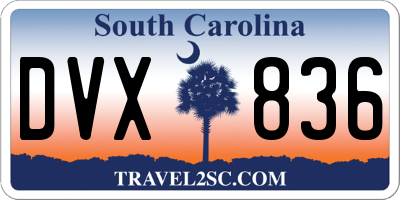 SC license plate DVX836