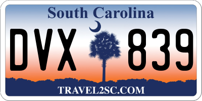 SC license plate DVX839
