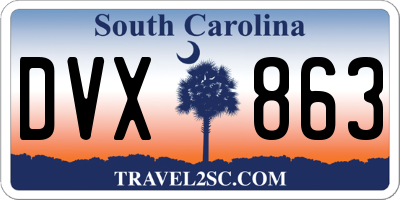 SC license plate DVX863