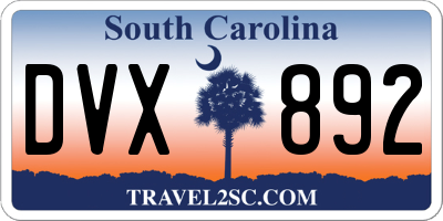 SC license plate DVX892