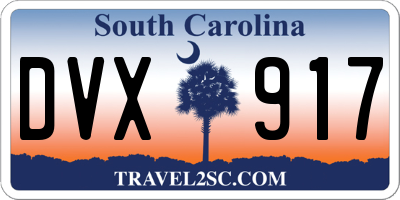 SC license plate DVX917