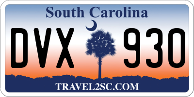 SC license plate DVX930