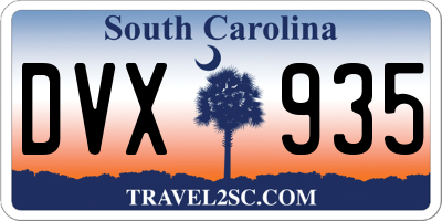 SC license plate DVX935