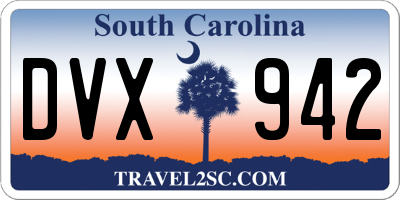 SC license plate DVX942
