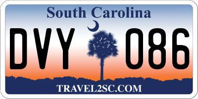 SC license plate DVY086