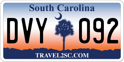 SC license plate DVY092