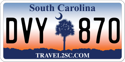 SC license plate DVY870