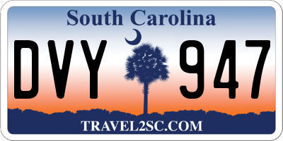 SC license plate DVY947