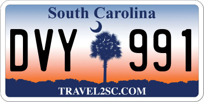 SC license plate DVY991