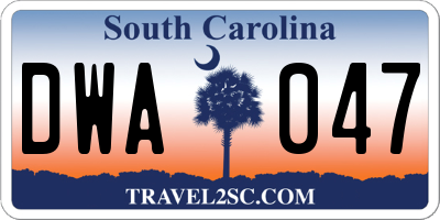 SC license plate DWA047