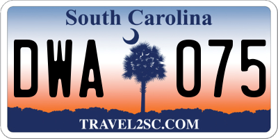 SC license plate DWA075