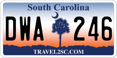 SC license plate DWA246