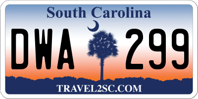 SC license plate DWA299