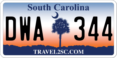 SC license plate DWA344