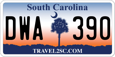 SC license plate DWA390