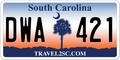 SC license plate DWA421