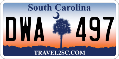 SC license plate DWA497