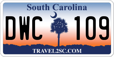 SC license plate DWC109