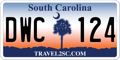 SC license plate DWC124
