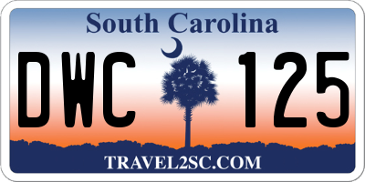SC license plate DWC125
