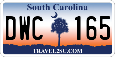 SC license plate DWC165